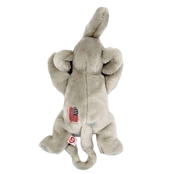 2/$15 VTG Ty Beanie Buddies Righty Elephant Plush 17" American Flag Patriot 2000 - Picture 6 of 12